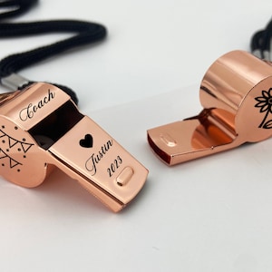 Personalized Sport Gift for Coach,Personalized Whistle Necklace,Custom Coach Whistle,Engraved Stainless Coach Whistle custom Teacher Gift Rose gold