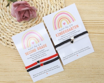 Kindergarten Starter Bracelet Set ,Handcrafted Mother & Child Matching Bracelets , A Heartfelt Back to School Gift,Mom and kid bracelet.