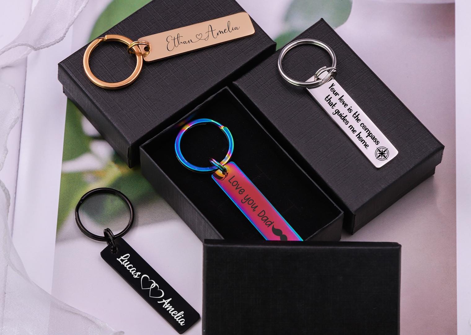 Metal Layer Keychains Personalized Metal Keychain,custom Stainless Steel Key Ring ...