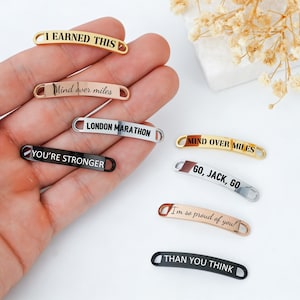 Custom Running Shoe Tags,Shoe Tag ID for Runners & Cyclists,Metal Shoe Lace Charms,Running Gift,Marathon Gift,Shoe Accessories,Shoe Bar image 6