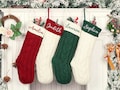 Personalized Christmas Stockings - 2025 Embroidered Knitted Stockings With Family Name, Monogram Design for Holiday Decor Gift product logo