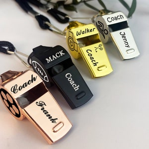 Personalized Sport Gift for Coach,Personalized Whistle Necklace,Custom Coach Whistle,Engraved Stainless Coach Whistle custom Teacher Gift image 2