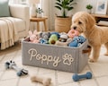 Custom Dog Toy Basket Personalized Name,New Puppy Gift,Cat Toy Basket Gift for New Pet Owner,Custom Pet Clothes Basket product logo