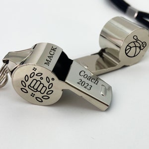 Personalized Sport Gift for Coach,Personalized Whistle Necklace,Custom Coach Whistle,Engraved Stainless Coach Whistle custom Teacher Gift image 10