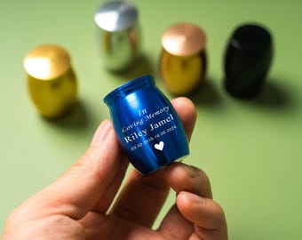 Personalized Mini Urn with Custom Photo Option, Cremation Urns, Funeral Urns, Small Urn for Humans or Pets, Custom Ash Keeper,Mini Urn