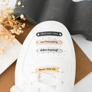 Custom Running Shoe Tags,Shoe Tag ID for Runners & Cyclists,Metal Shoe Lace Charms,Running Gift,Marathon Gift,Shoe Accessories,Shoe Bar image 9