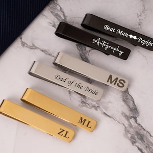 Custom Tie Clip Engraved Stainless Steel Tie Clip Groomsmen Best Man Tie Clips Groomsmen Gift, Anniversary Gift