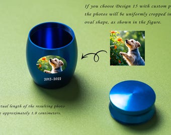 Paw Print Pet Urn - Custom Engraved Name & Photo- Mini Dog/Cat Ashes Container - Memorial Cremation Keepsake - Small Metal Urn