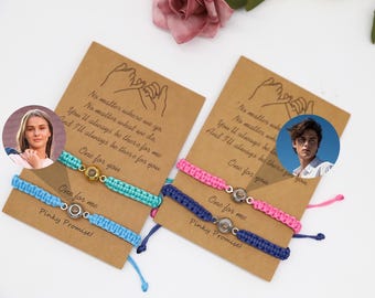 Woven Projection Photo Bracelet, Adjustable projection braided bracelet,Photo Projection Bracelet,Woven Projection Jewlery,Anniversary Gift