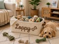 Personalized Dog Toy Basket with Name,Pet Storage Bin for Toys Treats & Accessories,Custom Pet Storage Organizer Bin product logo