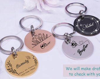 Dog Tags für Hunde,Besondere Regenbogen Erkennungsmarken,Katzen Namensschild,Hund ID Tags,Hundehalsband Anhänger,Haustier Adresse,Welpen Tag,Hunde Namensschild personalisiert