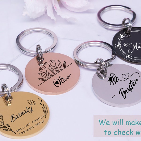 Dog Tags voor honden, aangepaste Rainbow Dog Tags, Cat ID Tag, Dog ID Tags, Dog Collar Tag, Pet Address Tag, Puppy Tag, gepersonaliseerd hondennaamplaatje voor hond