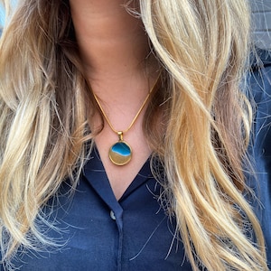 Handmade Resin Wave Necklace with Real Sand | Ocean-Inspired Beach Jewelry | Boho Coastal Pendant | Unique Gift for Beach Lovers & Her