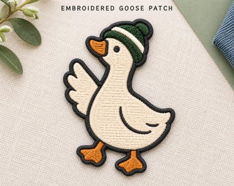 Goose Embroidered Patch, Cute Duck Iron-On or Sew-On Patch for Jackets, Hats and Bags