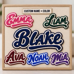 Custom Name Patch, Chenille Name Patch, Personalized Iron On or Sew On Patch for Backpack Jacket