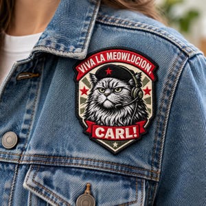 Patch de gato engraçado, patch de gato bordado, patch termocolante para jaqueta, patch de gato mal-humorado, presente para amante de gatos, patch para mochila e boné