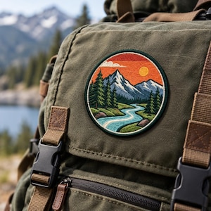 Custom Mountain Patch, Adventure Embroidered Patch, Hiking Camping Outdoor Patch, Iron On Sew On Patch for Backpack Jacket Hat