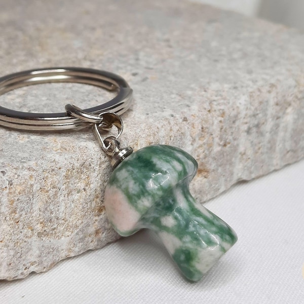 Gemstone Crystal Mushroom Keychain | Toadstool | Crystals | Keyring | Gift For Her | Healing Crystal | Gifting | Gift For Her Him