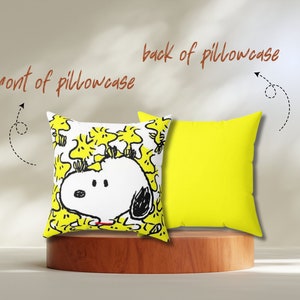 Snoopy Pillow  | Spun Polyester Square Pillow | Snoopy Pillow Cover | Snoopy Pillow | Snoopy Cushion