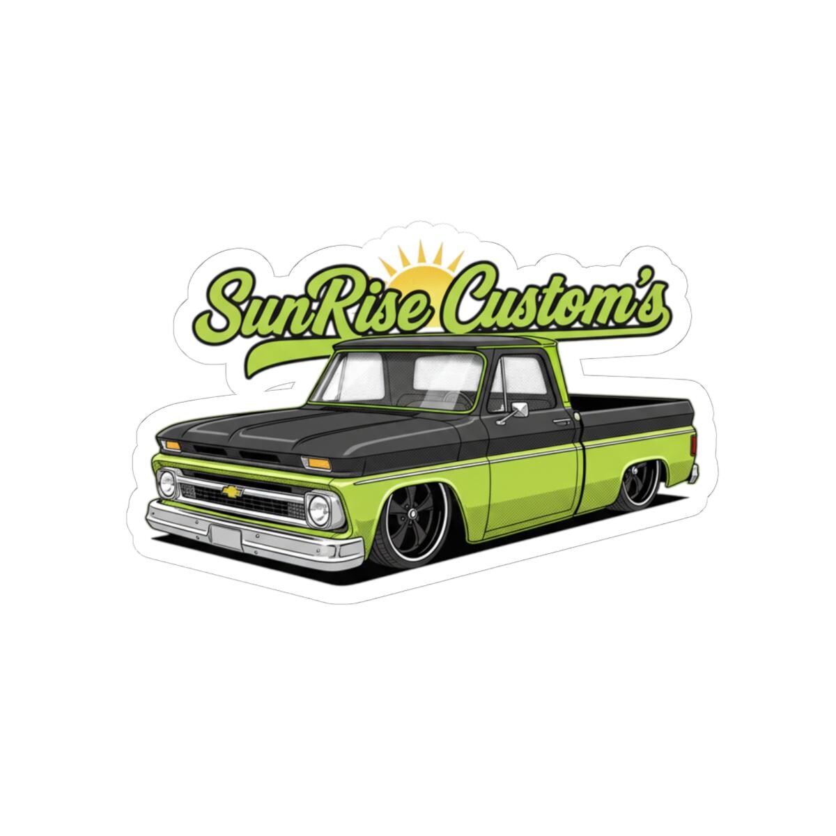 Low Rider Sticker Image Sunrise Custom's Lowrider Truck Sticker | Kiss-cut Vinyl Car Decal - Etsy