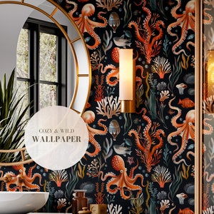 Tapete abziehen und aufkleben Badezimmer, traditionelle Tapete, Rentnerfreundliche Wanddekoration, selbstklebende Tapete Ocean Print, Wohnkultur Wand