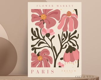Paris Flower Market Print: Botanical Gallery Wall Art (Digital Download)