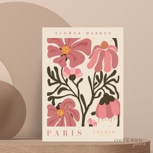 Impressão do mercado de flores, arte de parede de pôster de Paris, pôster do mercado de flores, download digital de impressões de arte floral, arte de parede botânica, arte de parede de galeria