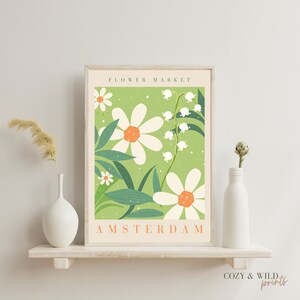 Blumenmarkt Print, Amsterdamer Poster Wandkunst, Blumenmarkt Poster, Digitaler Download Florale Kunstdrucke, Botanische Wandkunst, Galeriekunst