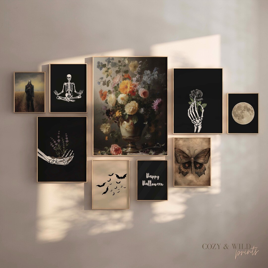 Halloween Gallery Wall Art Set: Spooky Dark Academia Prints (digital ...