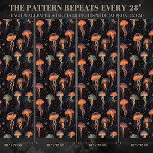 Pattern example of the jellyfish wallpaper peel and stick