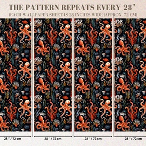 Ocean Wallpaper sheets of 28 inches wide and 28 inches high in rows to create pattern repeat