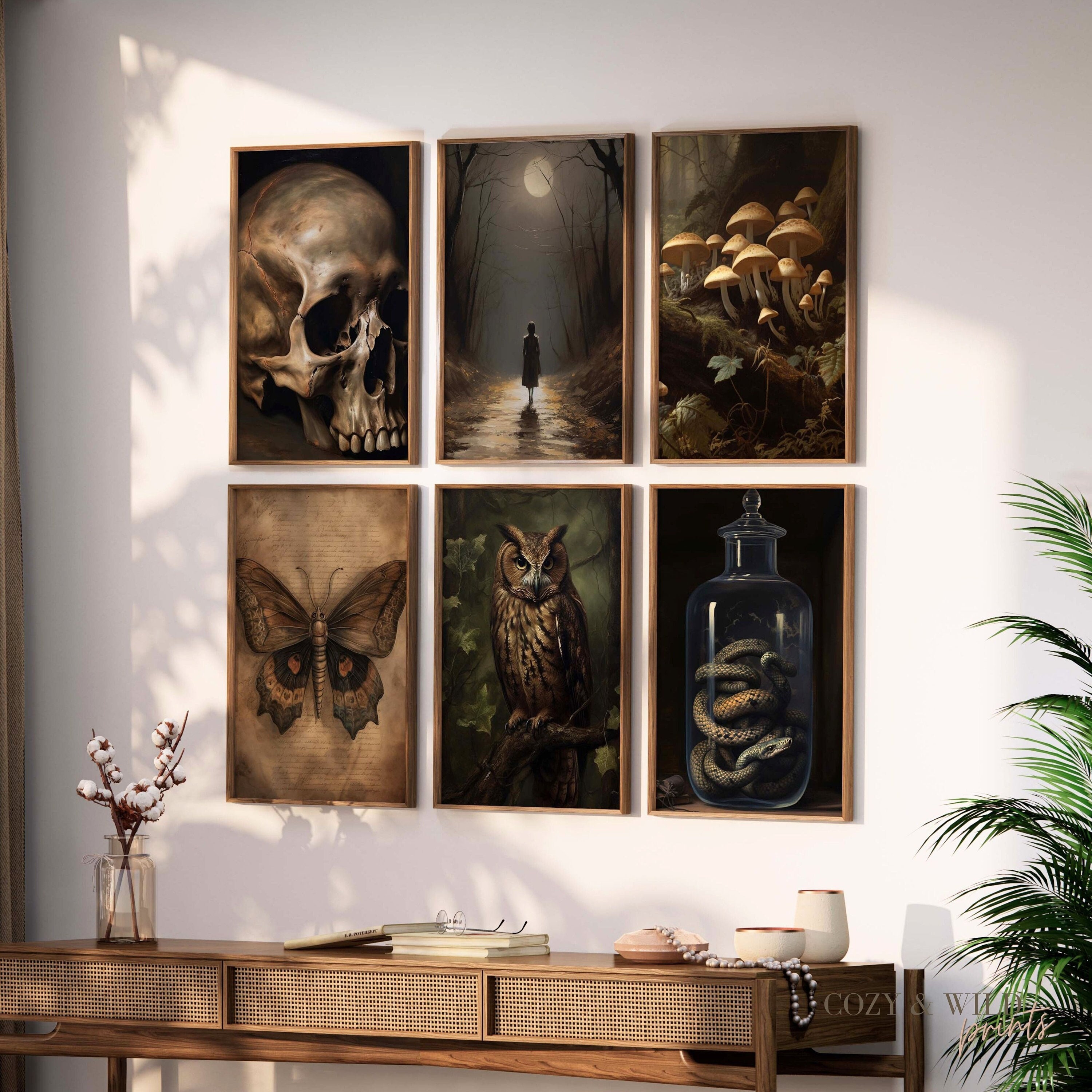 Dark Academia Decor Set of 9 Halloween Printables, Digital Prints ...
