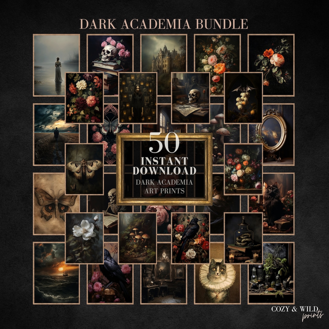 Dark Academia Art Prints: Vintage Gallery Wall Set of 50 (digital ...