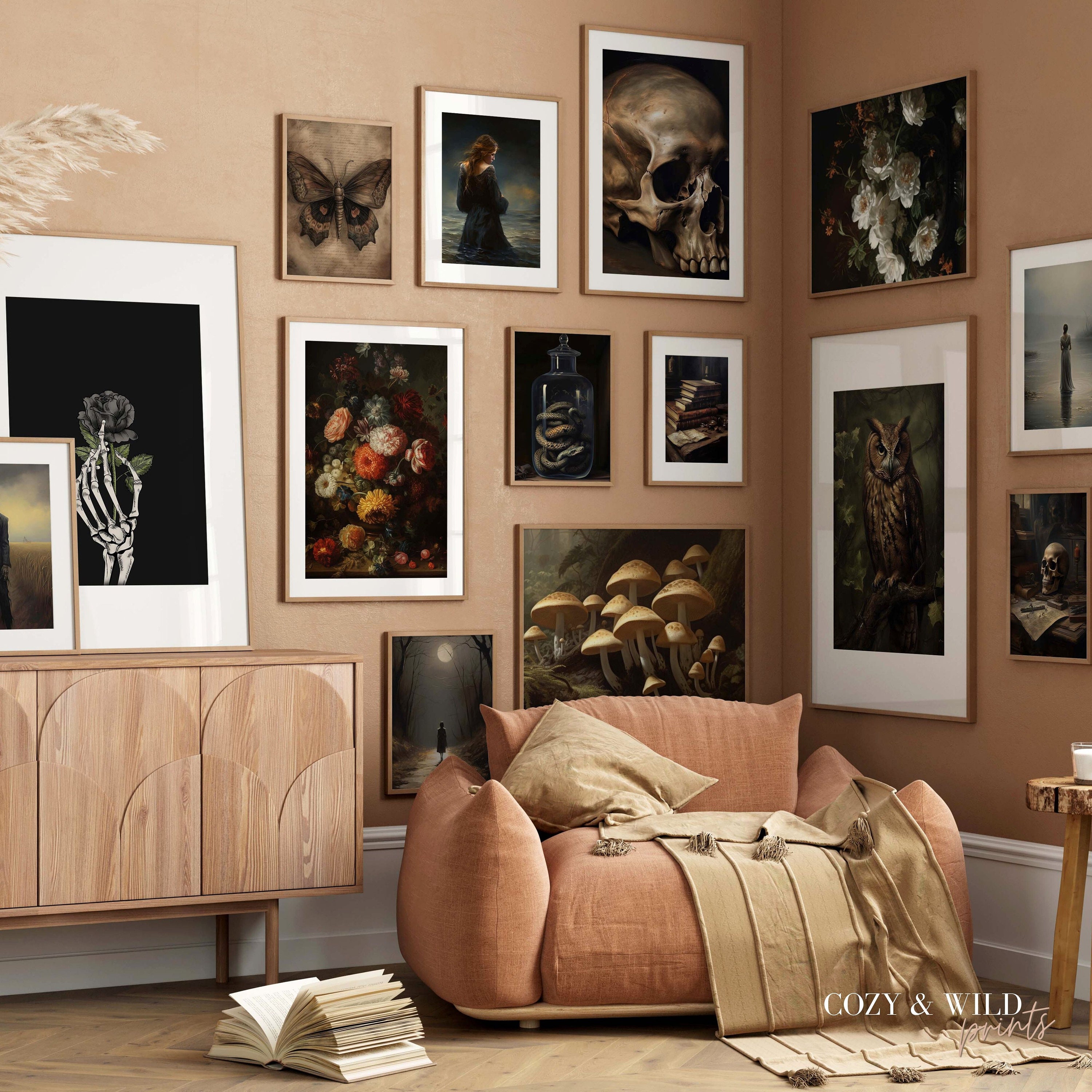 Dark Academia Wall Art Prints: Vintage Halloween Decor (set of 30 ...