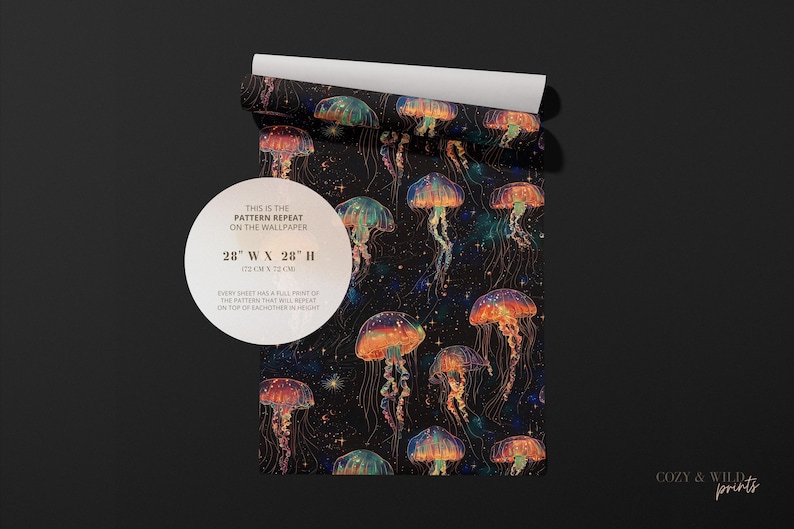 Peel and stick wallpaper jellyfish translucent