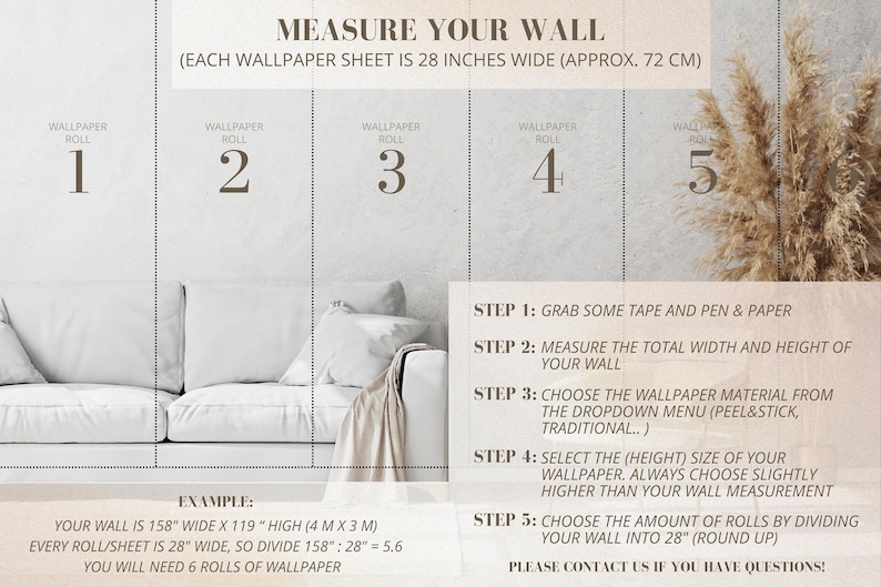 Measure your wall for wallpaper
