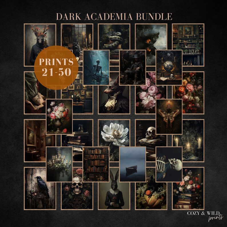 Dark Academia Art Prints: Moody Victorian Gallery Wall Set (digital ...