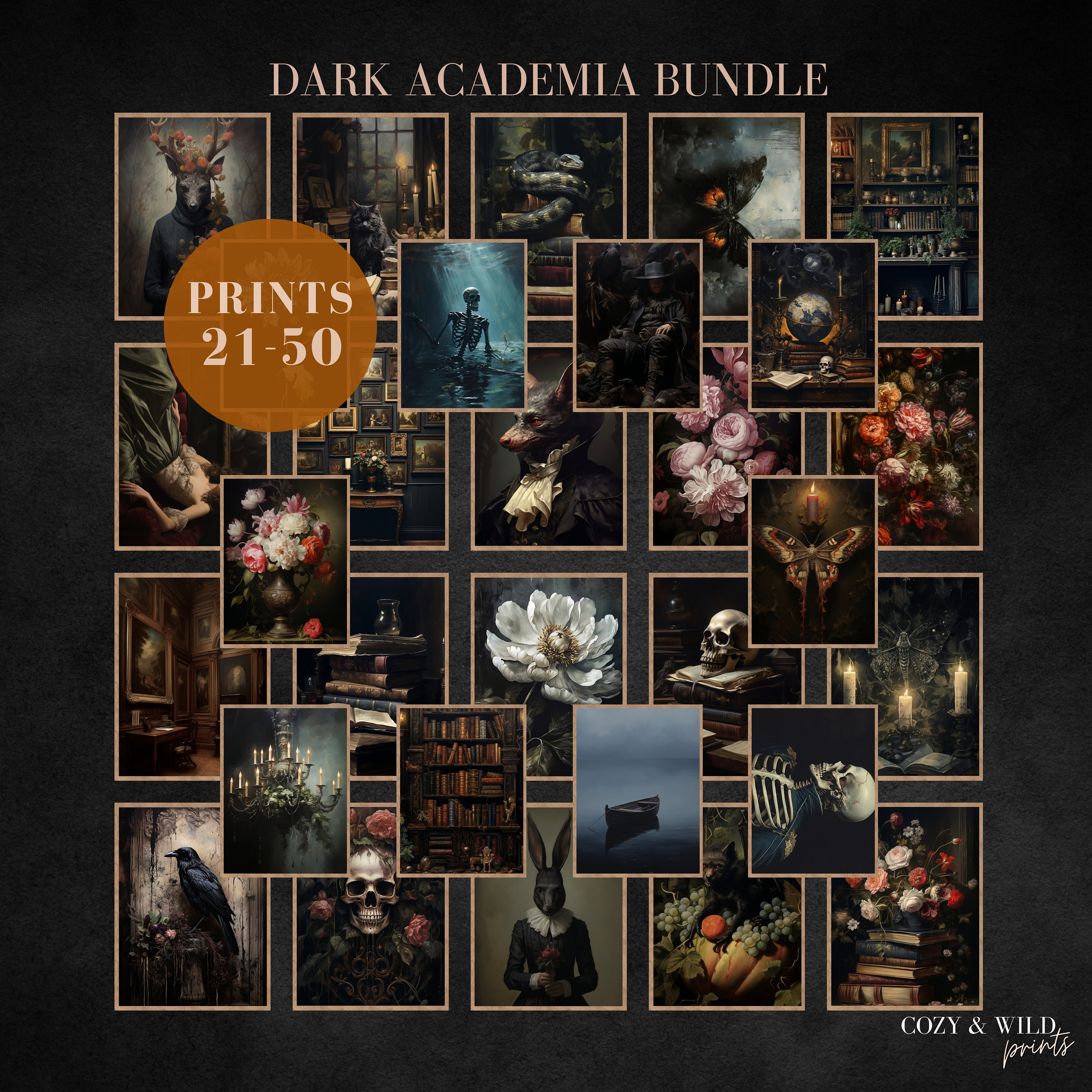 Dark Academia Art Prints: Moody Victorian Gallery Wall Set (digital ...