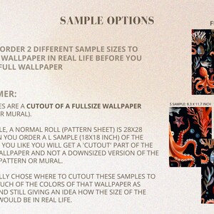 Wallpaper sample in two different sizes