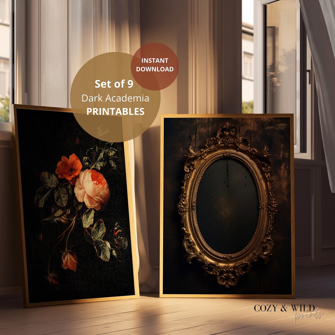 Dark Academia Gallery Wall Art Set: Moody Cottagecore Prints (digital ...