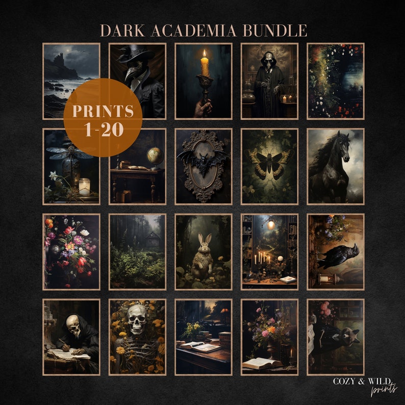 Dark Academia Art Prints: Moody Victorian Gallery Wall Set (digital ...