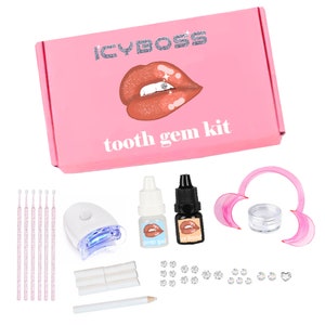 Tooth Gem Kit Teeth Gems Teeth Gems Kit Teeth Jewelry Kit With Glue and  Light Teeth Diamonds Jewel Kit DIY - Professional Fashionable Tooth Crystal  Kit Safe Simple and Convenient for Starter