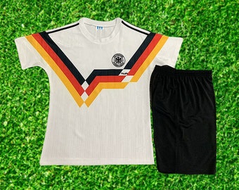 Deutschland Retro Kinder Kit / Deutschland 1988-1990 Trikot WM 2019 / Vintage Deutschland Fußball Trikot / Deutschland Weltmeister 1990 Fußball