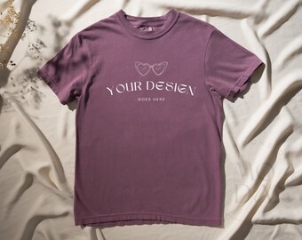 Vineyard Comfort Colors 1717 Mockup | T Shirt Mockup | Comfort Colors Mockup | Flatlay Mockup | Soft Shadows Collection