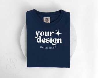 Midnight Comfort Colors 1717 Mockup | Folded T Shirt Mock Up | Comfort Colors Mock-up | Flatlay Mockup | Unisex Folded Mock-Ups