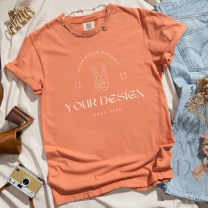 Terracotta Comfort Colors 1717 Mockup | T Shirt Mockup | Comfort Colors Mockup | Flatlay Mockup | Neutral Styled Collection