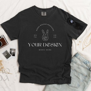 Pepper Comfort Colors 1717 Mockup | T Shirt Mockup | Comfort Colors Mockup | Flatlay Mockup | Luxury Linen Collection