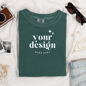 Hellgrün Comfort Colors 1717 Mockup | Gefaltet T Shirt Mockup | Comfort Colors Mockup | Flatlay Mockup | Gefaltete Luxus Leinen Kollektion