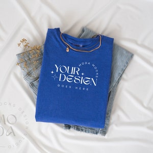 Flo Blue Comfort Colors 1717 Mockup | Folded T Shirt Mockup | Comfort Colors Mockup | Flatlay Mockup | Styled Folded Collection