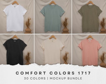 Comfort Colors 1717 Mockup Bundle | Hanging T Shirt Mockups | Comfort Colors C1717 Mock-Ups | Hanging Mock Ups | Neutral Boho Mocks